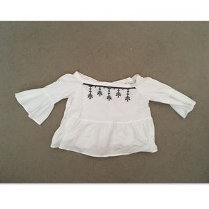 White Linen Off the Shoulder Blouse